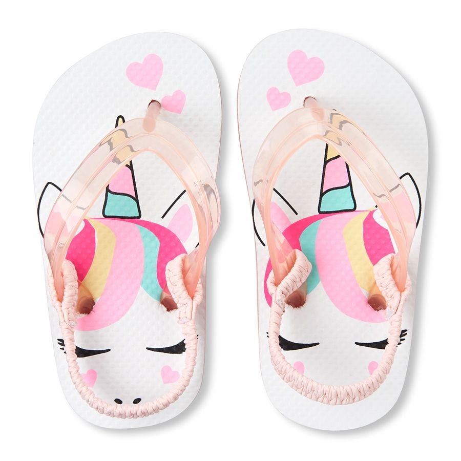 NWT The Childrens Place Unicorn  Toddler Girls Flip  Flops  